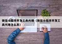 微信小程序开发工具代理（微信小程序开发工具代理怎么弄）