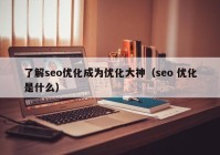 了解seo优化成为优化大神（seo 优化是什么）