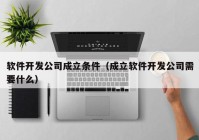 软件开发公司成立条件（成立软件开发公司需要什么）