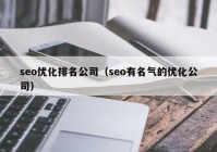 seo优化排名公司（seo有名气的优化公司）