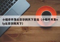 小程序开发北京华网天下首选（小程序开发nly北京华网天下）