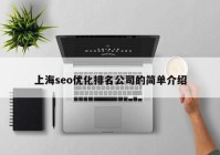 上海seo优化排名公司的简单介绍