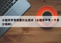 小程序开发需要什么技术（小程序开发一个多少钱啊）