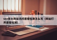 seo优化网站访问速度检测怎么写（网站打开速度检测）