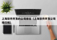 上海软件开发的公司排名（上海软件开发公司排行榜）