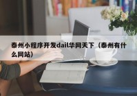 泰州小程序开发dail华网天下（泰州有什么网站）