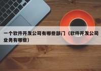 一个软件开发公司有哪些部门（软件开发公司业务有哪些）