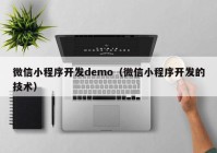 微信小程序开发demo（微信小程序开发的技术）