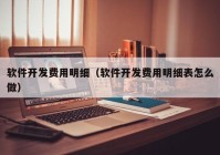 软件开发费用明细（软件开发费用明细表怎么做）