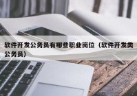 软件开发公务员有哪些职业岗位（软件开发类公务员）