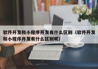 软件开发和小程序开发有什么区别（软件开发和小程序开发有什么区别呢）